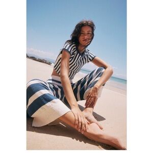Free People Blue and White Striped Swim Coverup